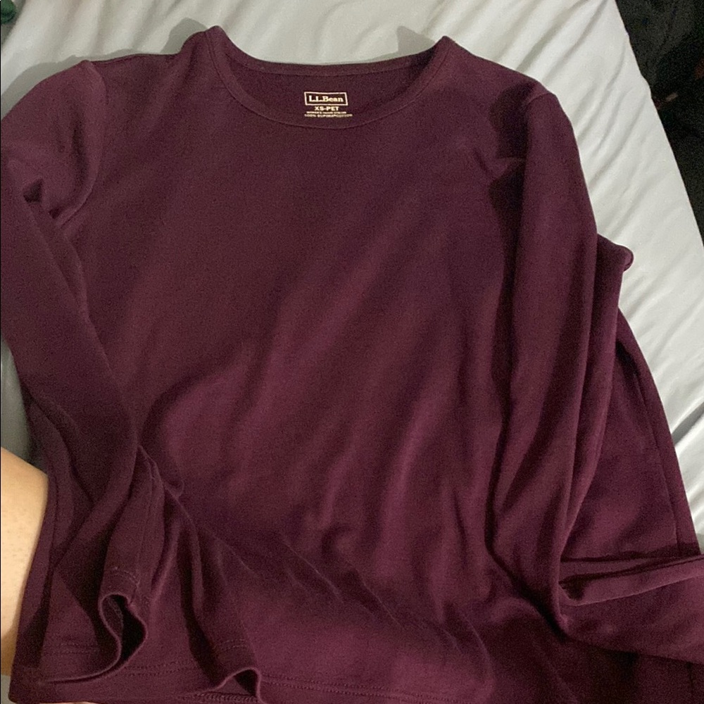 L.L. Bean Deep Purple Crew Neck Top